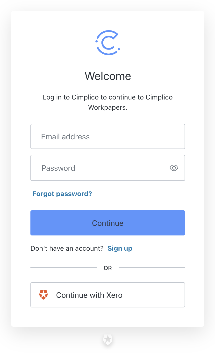 Create an account form